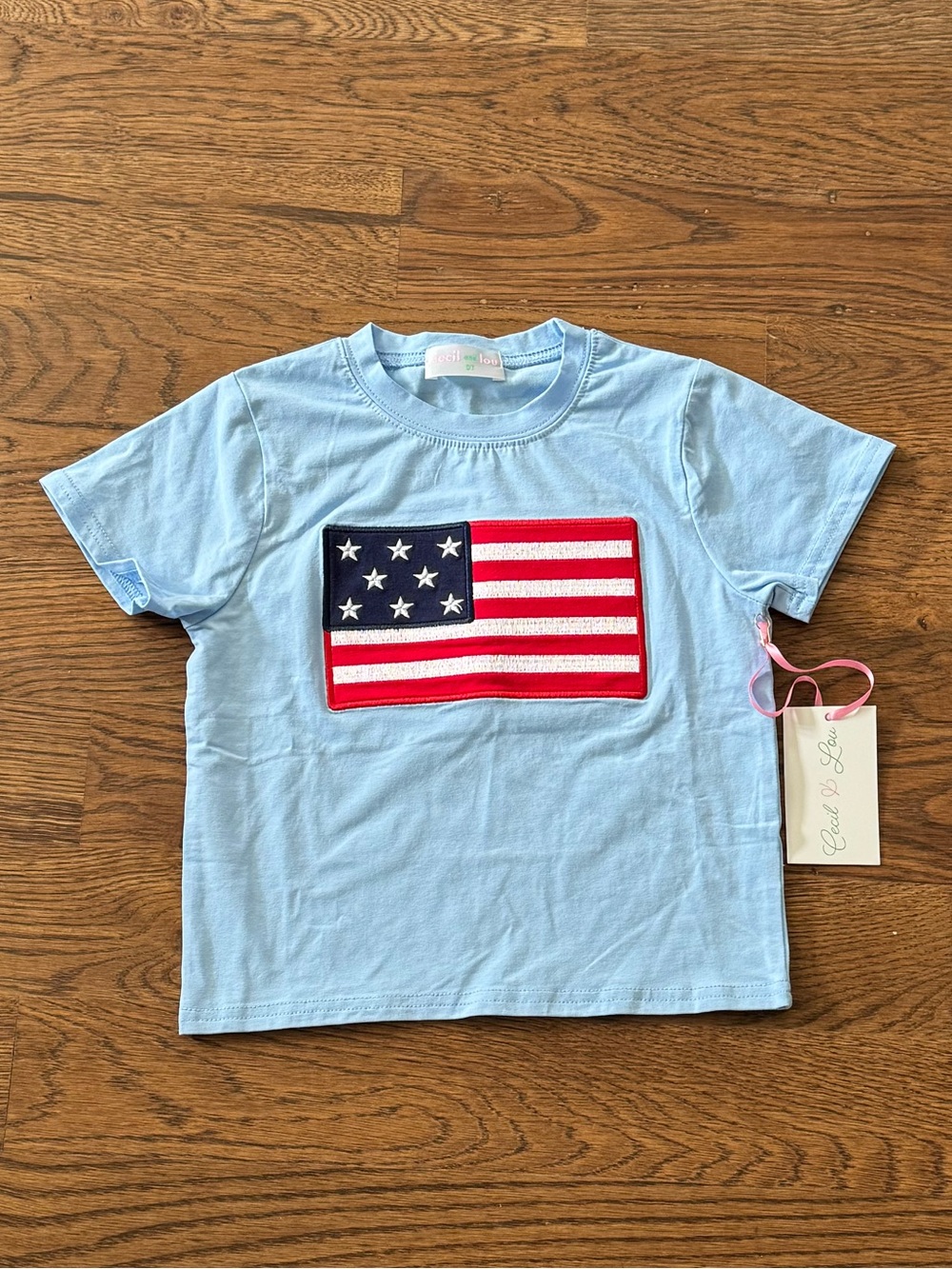 New With Tags Cecil And Lou American Flag Applique T-shirt